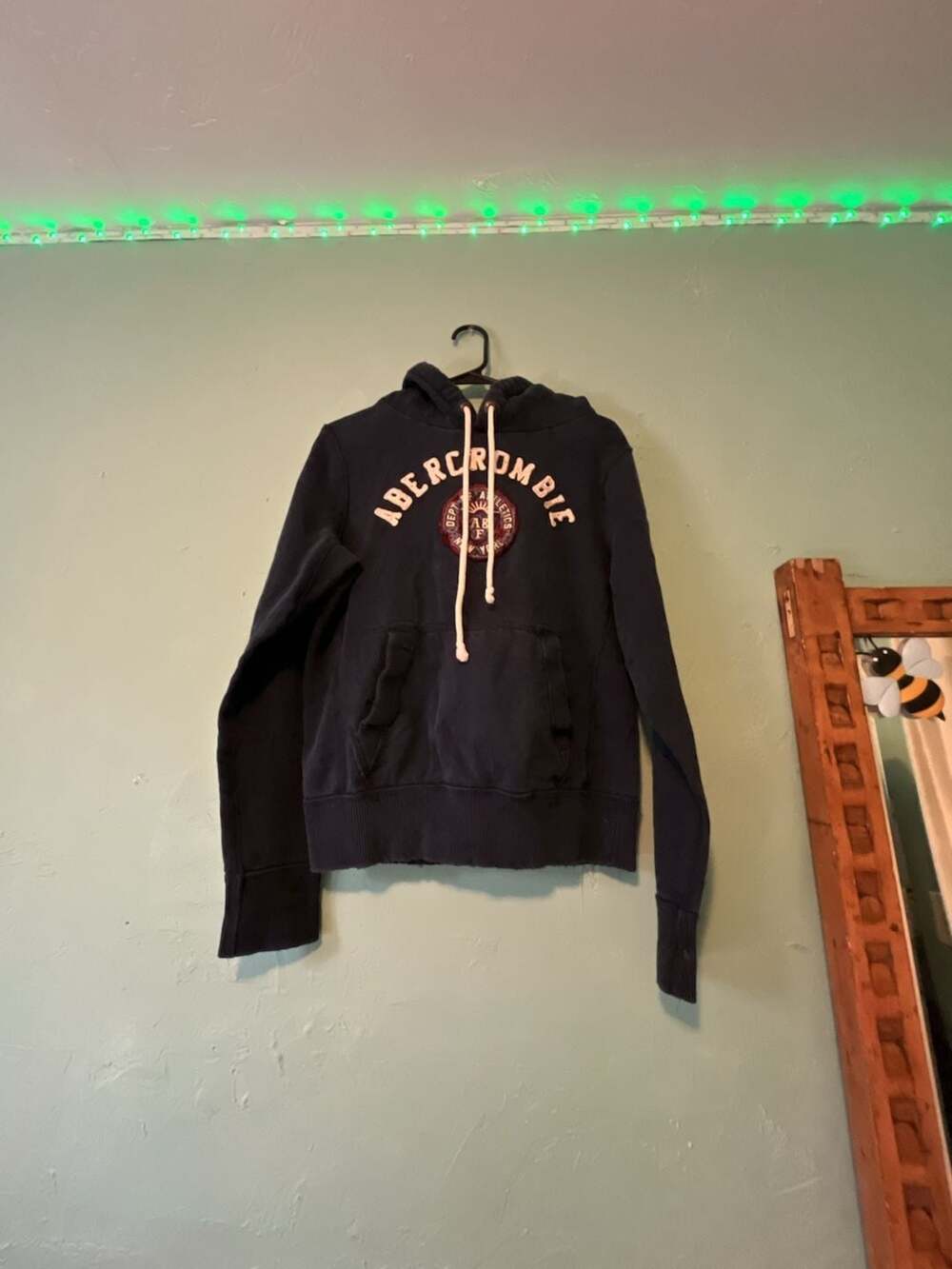 Abercrombie & Fitch Muscle Fit Navy Blue Graphic Hoodie